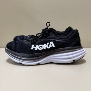 Hoka One One Women’s Bondi 8 1127952 BWHT Black Running Shoes Size 11